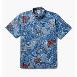 Reyn Spooner Beware of Isonade Aloha Shirt Sz L NWT Japanese Sea Creature 2023